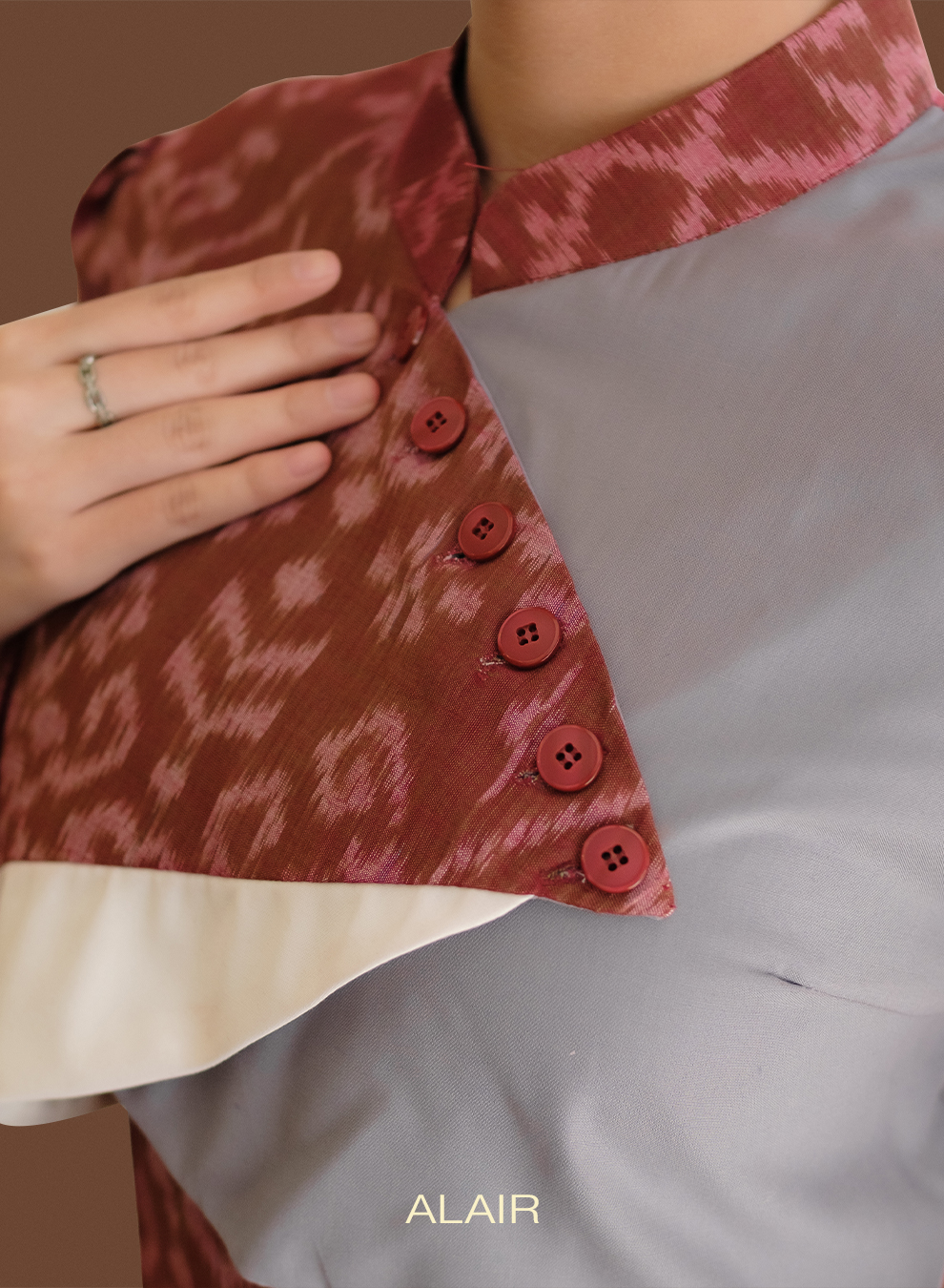 ALAIR | Kirana Set Blazer & Skirt Tenun Wanita - Maroon